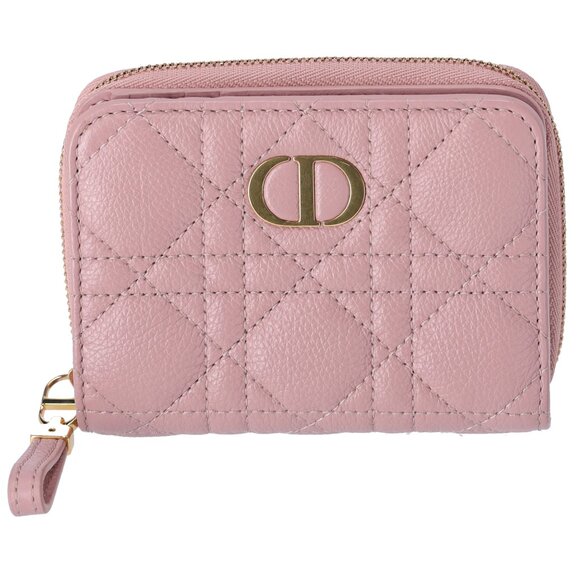 DIOR Christian Dior Caro Bifold Wallet Pink Leather - Picture 1 of 6
